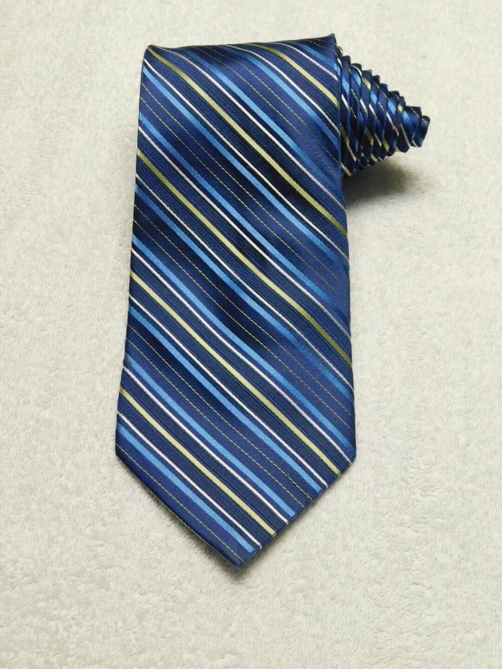 Axcess Mens Diagonal Blue Stripes Necktie Tie